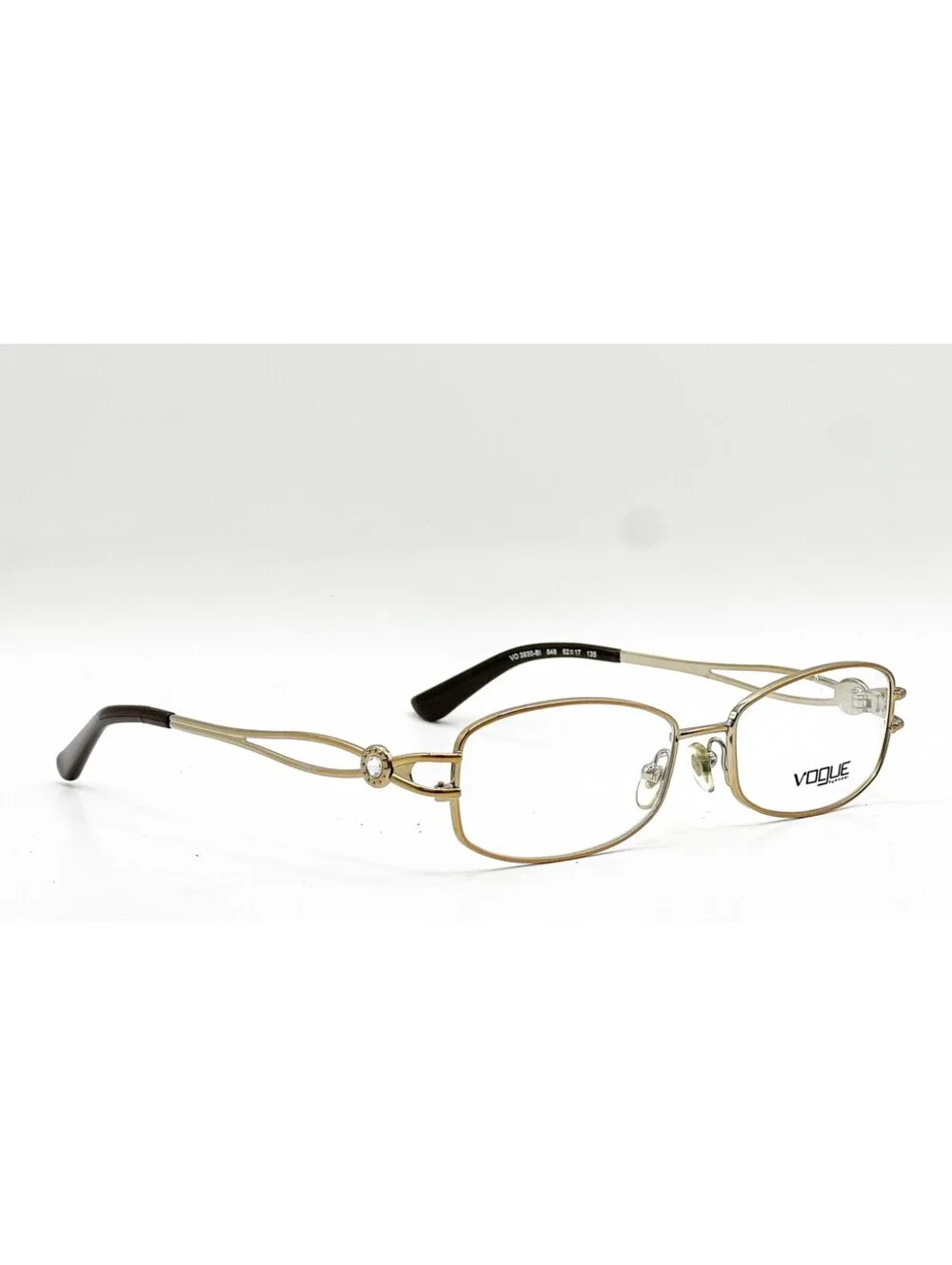 Vogue Vo 3930-Bi 848 Gold Brown Authentic Eyeglasses 52-17-135
